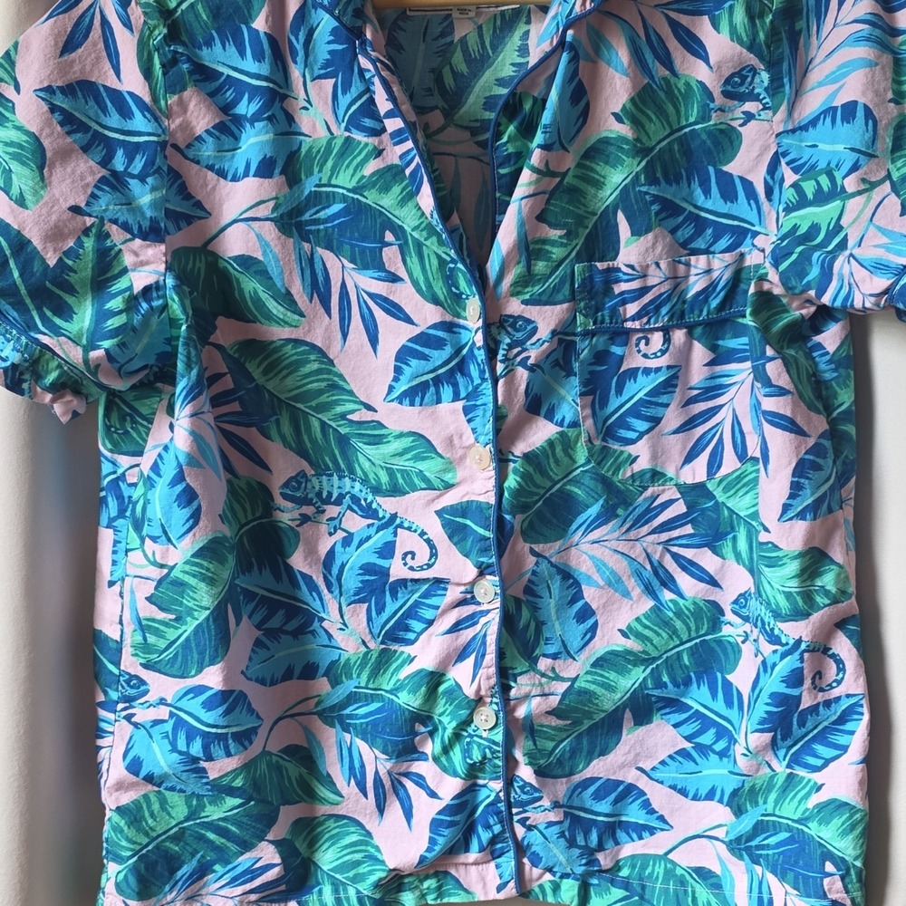 Printfresh Tropical Leaf Print Shirt & Shorts Set, Cotton, Small,‎ Summer